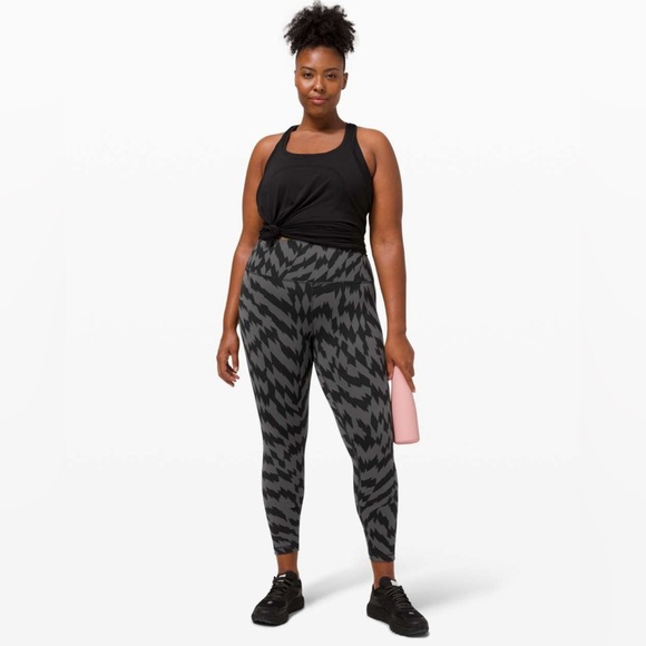 Lululemon Wunder Train High-Rise Tight 25" in Voltage Graphite Grey Black - Picture 1 of 8